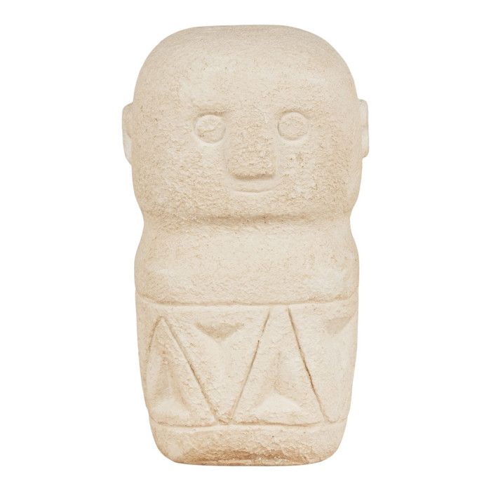 Statuette de décoration en ciment beige 5,5 x 5,5 x 10 cm