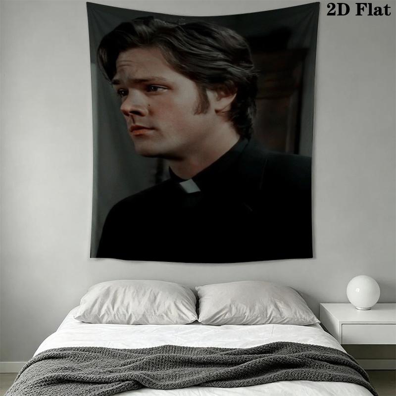 sam winchester Wall Tapestry Aesthetic Wall Hanging Printed Fabric Blanket Decorative Tapestries for Bedroom Living Room Home Decor