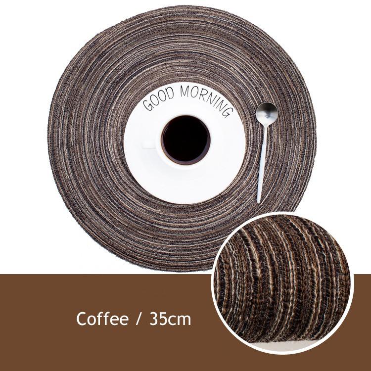 Упаковка из 4 шт. хлопковых плетеных салфеток для стола, круглых салфеток, теплоизолирующих ковриков в японском стиле, 35 см