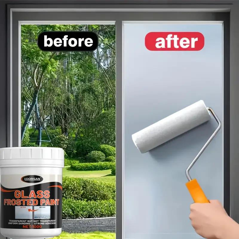 100г Матовая оконная пленка - Декор для окон для конфиденциальности, Неадгезивная поверхность, Легкое нанесение кистью, Полупрозрачный эффект