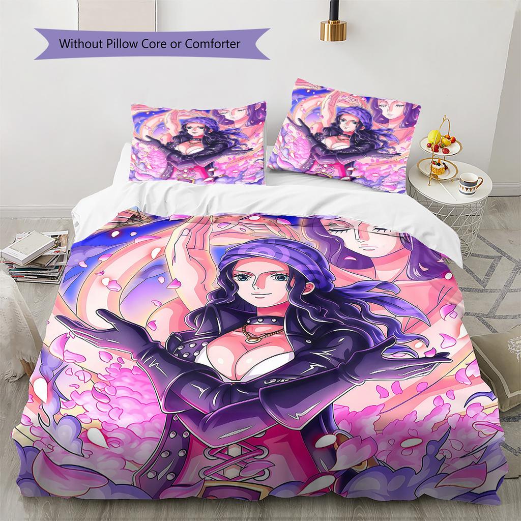 Boa Hancock Pattern Bedding Quilt Set Quilt Cover Pillowcase Home Birthday Gift(1 * duvet cover + 2 * pillowcase, without core)