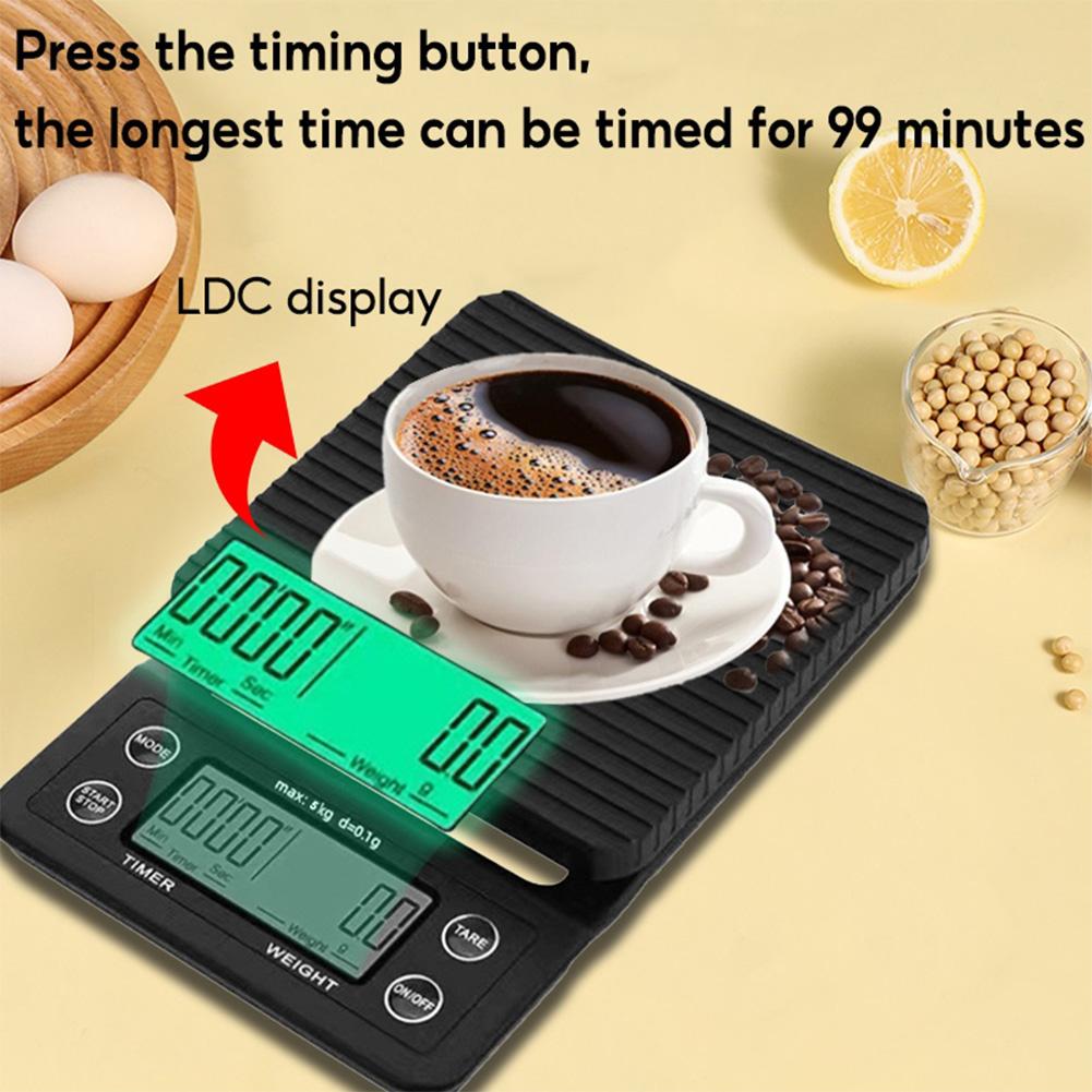 5/3kg Portable Kitchen Scales High Precision Measuring LCD Electronic Digital Kitchen Scale 0.1g Drip Coffee Scale with Timer