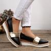 Одиночная обувь Осень Новая Острый носок Неглубокий вырез Соломенная платформа Нескользящая Слипоны Клиновидный каблук