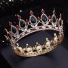 Baroque Black Crystal Wedding Crown Hair Jewelry Bridal Headdress Queen Bride Tiaras Circle Diadem For Party Head Ornaments