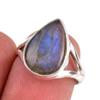 Natural Labradorite Gemstone 925 Solid Sterling Silver Jewelry Ring Size 7 J9s08