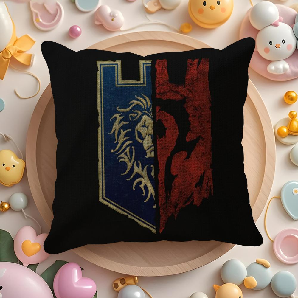 Подушка с принтом из игры World of Warcraft W-Wow, летняя прохлада, льняная ткань, двусторонняя печать, наволочка, декор для дивана, подарок