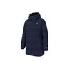 Solid Color Zipper Hooded Mid-Length Down Jacket Men Outerwear Midnight-Blue 952341903-4