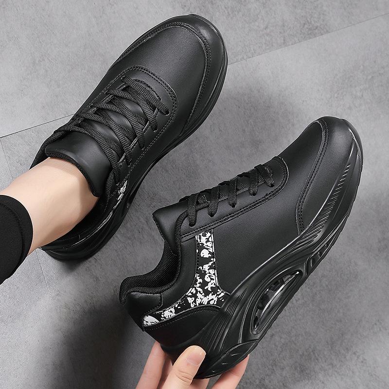 Новая женская обувь короткие белые туфли студенческие спортивные и повседневные туфли на мягкой подошве на толстой подошве увеличивающие рост туфли-качалки кожаная поверхность