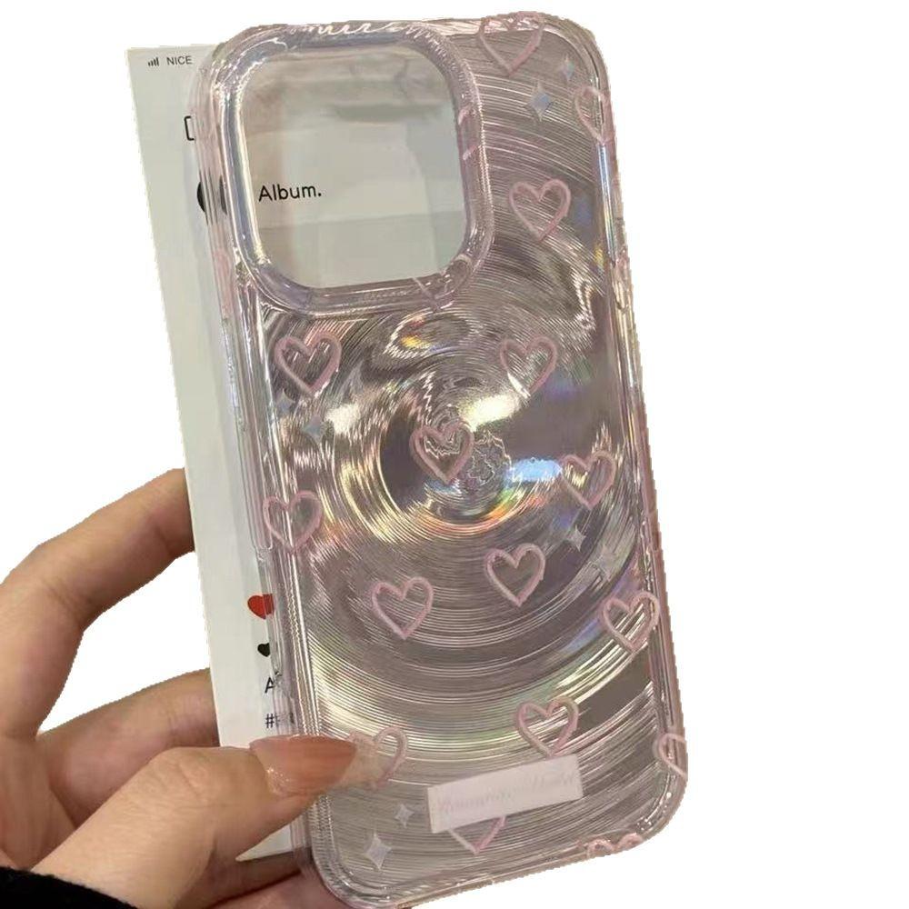 Ins ветер розовый любовь для iPhone17Pro вихрь чехол для телефона 16 Apple 14/15 премиум 17 большие отверстия