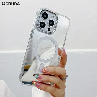 Магнитное зеркало для макияжа для чехла Magsafe Для iPhone 13 14 16 17 Pro Max 17 Air 12 Pro 11 15 Plus Тонкая беспроводная зарядка Чехол