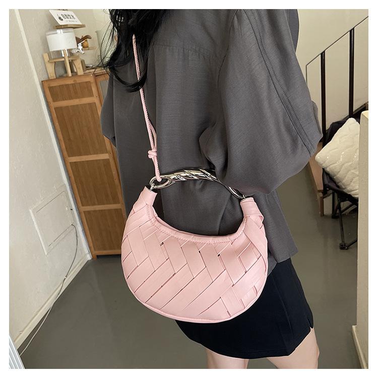 Плетеная сумка Bird's Nest женская сумка 2024 осень легкая роскошная модная универсальная портативная сумка-полумесяц на одно плечо сумка через плечо с пельменями