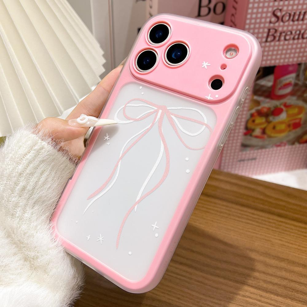 Красивый бант подходит для чехла для мобильного телефона iPhone17promax 2-в-1 Apple 16 нишевый 15 фабрика волос
