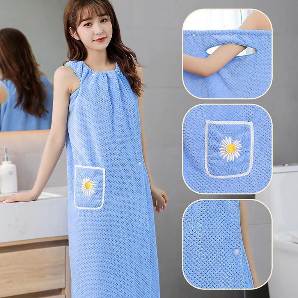 Мягкие впитывающие большие банные полотенца для тела, коралловые бархатные банные полотенца, модные женские носимые быстросохнущие пляжные спа-халаты, банная юбка