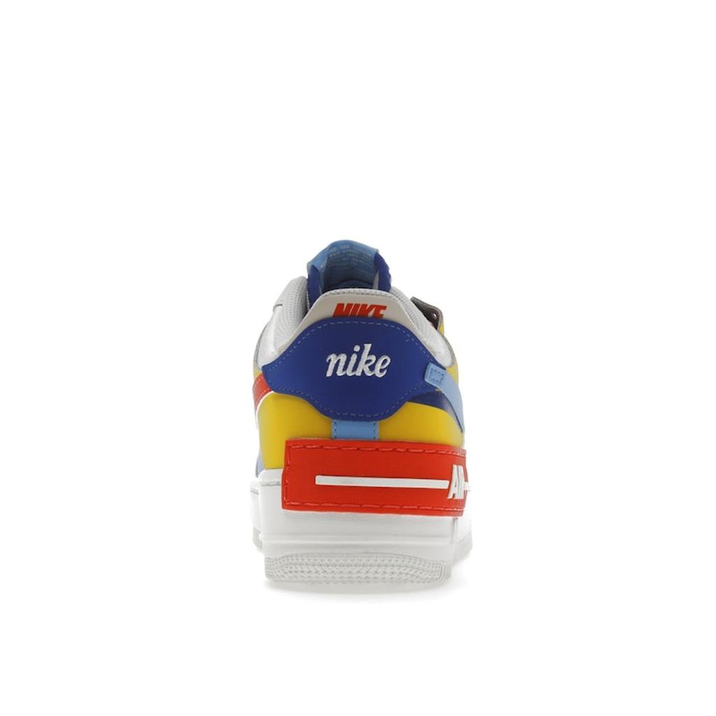 Nike Женские кроссовки Air Force 1 Shadow Sail Multi белые Game-Royal Rush-Orange CI0919-115