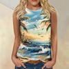 Women's Fashion Summer Round Neck Tank Top Lightweight Sleeveless  Print Tank Top