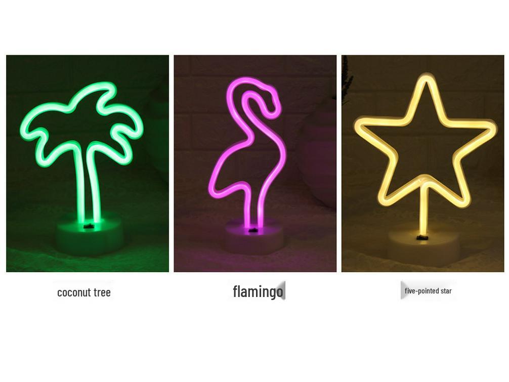 Креативный светодиодный неоновый светильник в форме сердца - Романтичная настольная лампа для декора спальни