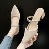 Summer New Fashion Pointed Toe Fashion Two-wear Comfortable Sandals Thick Heel Sexy Elegant Fashion Slippers NO: 3953-1