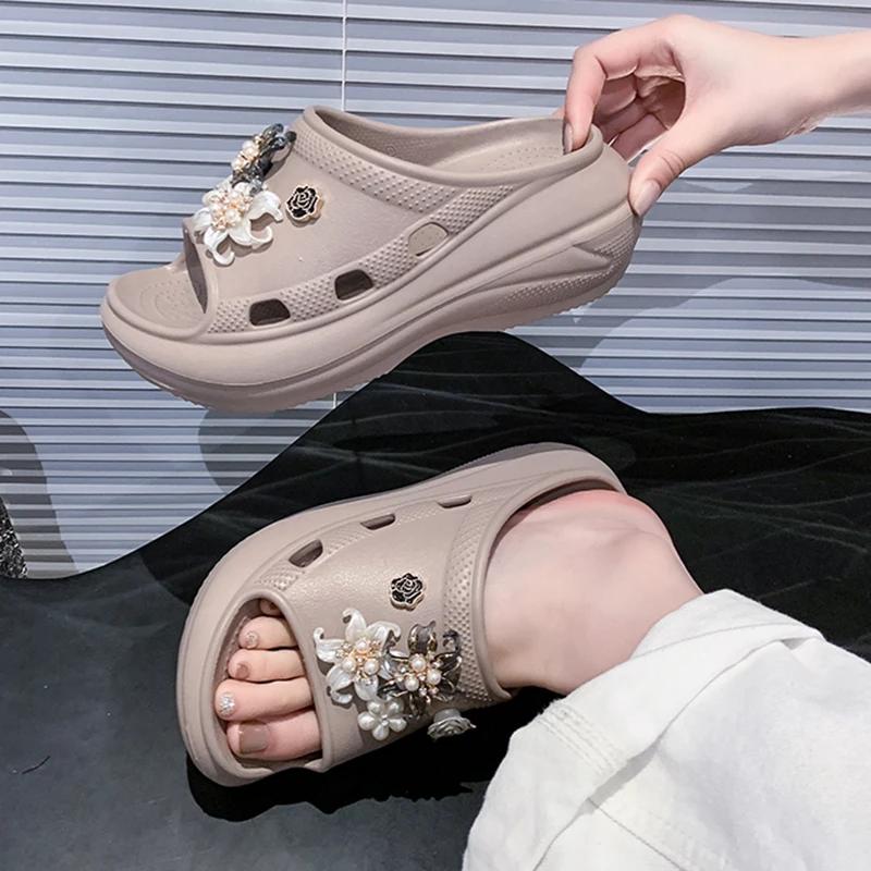Fashion Fashion Slippers 2025 Chunky Platform Women Shoes Wedge Slippers Women Summer Sandals Woman Comfy Open Toe Non Slip Beach Shoes