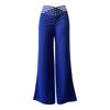 Women Hollow Wide Waistband Long Pants High Waist Solid Color Wide Leg Flared Trousers Yoga Sport Gym Pants