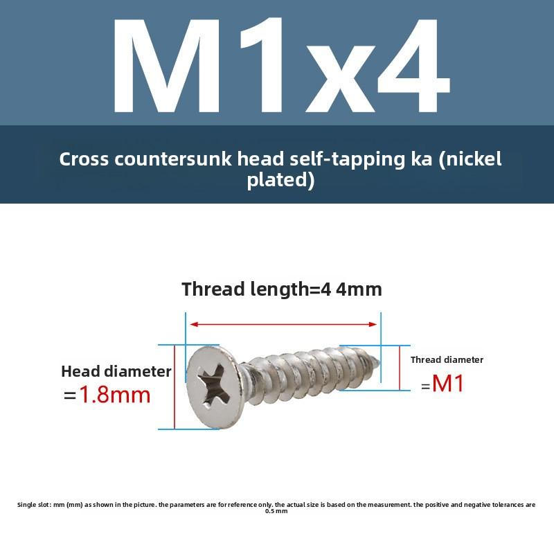 4 шт. Шурупы по дереву с крестообразной плоской головкой M1 M1.5 M5 Строительные шурупы Оцинкованные саморезы по дереву для шкафа ДВП