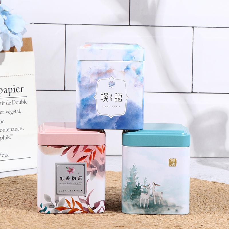 Запечатанная коробка для чая, кухонный контейнер для хранения, жестяная банка, квадратная банка, железо для конфет, винтажный