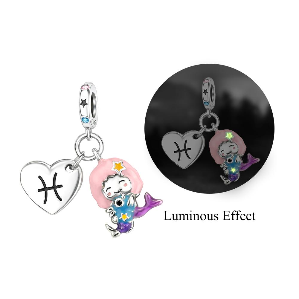 Оригинальные медные шармы, символы удачи, бусины знаков зодиака, светящиеся подвески-звезды, подходят для браслета, DIY, изящные ювелирные изделия, подарок