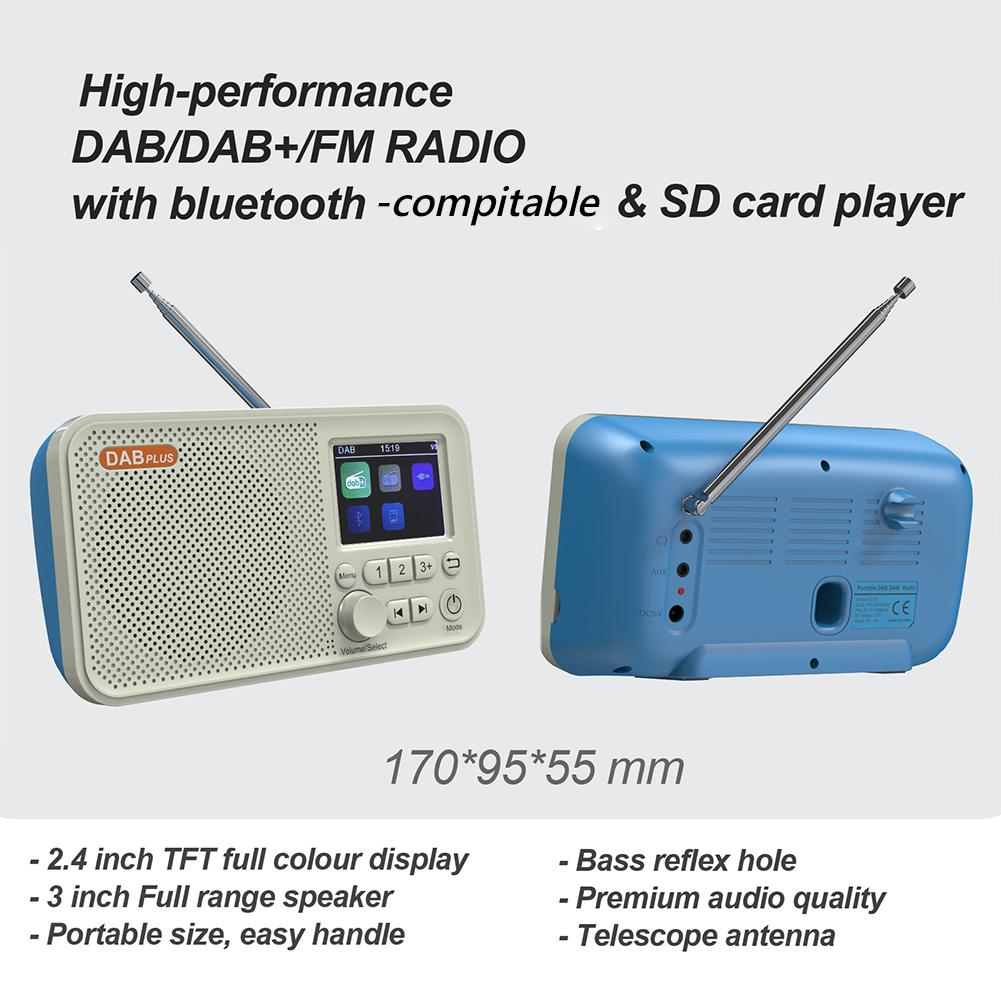 C10 Digital Desk Alarm Clock DAB DAB+ FM Bluetooth-compatible Broadcasting Radio