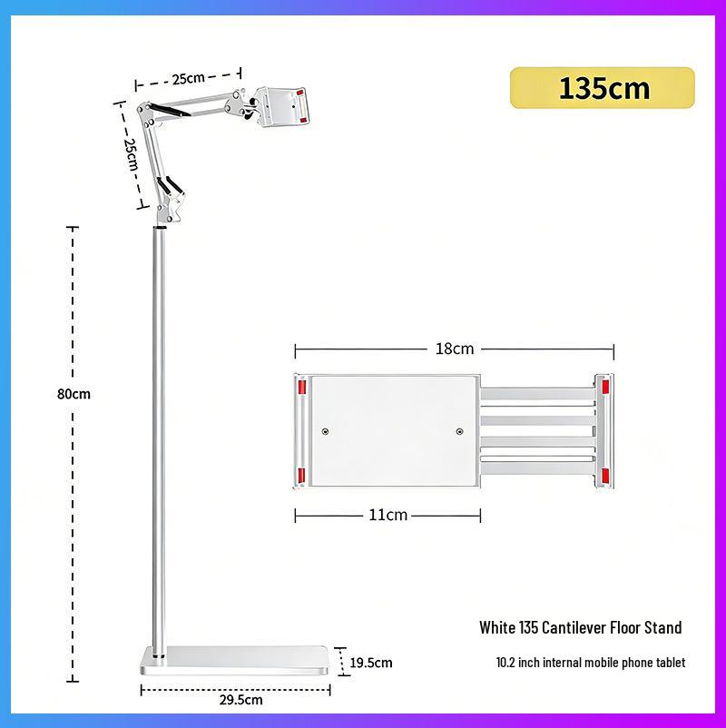 Adjustable Cantilever Mobile Holder: Portable Bedside & Floor Stand for Phones & Tablets