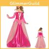 Magical Polyester Sleeping Beauty Princess Dress With Headwear For Special Events