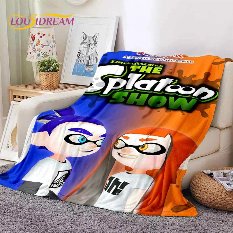 Splatoon3 PC Игрок Мультяшная Игра Мягкие Одеяла, Теплое Плед-Покрывало Уютное Одеяло для Пикника Кроватей Дивана Дома Спальни Подарок