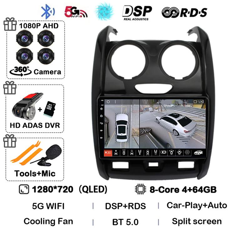 Android 14 Carplay Auto WIFI+4G для Renault Duster 2015 2016 2017 2018 2019 2020 Автомобильный радиоприемник GPS стерео мультимедийный плеер 2din DSP