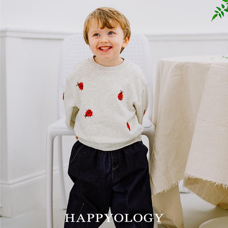 Детская толстовка Happyology с вышивкой и круглым вырезом