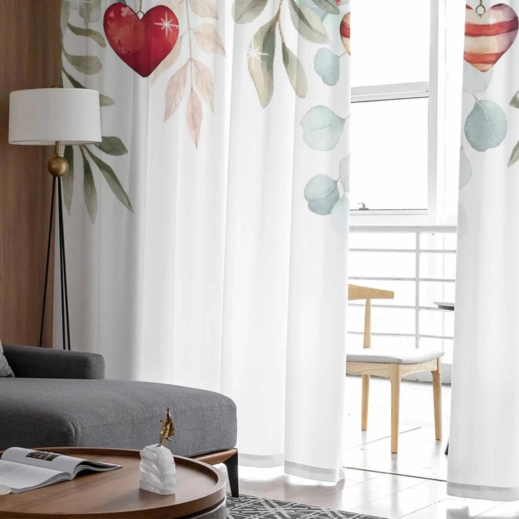 Валентина Розы Цветочные Сердца Прозрачные Шторы Для Гостиной Кухни Шторы Для Спальни Тюль Вуаль Шторы