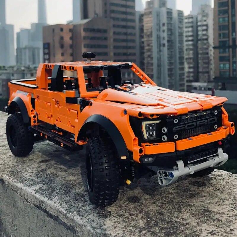 Технические Ford Raptors Пикап Спортивный автомобиль Строительные блоки Гоночный автомобиль Модель Кирпичи Игрушки для детей Подарок