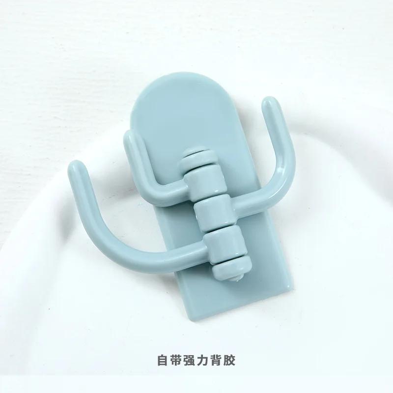 Rotatable Multi-purpose Cartoon Three-hook Hook Cute Student Dormitory Punch-free Traless Sticky Hook Wall Door Key Hook Tools