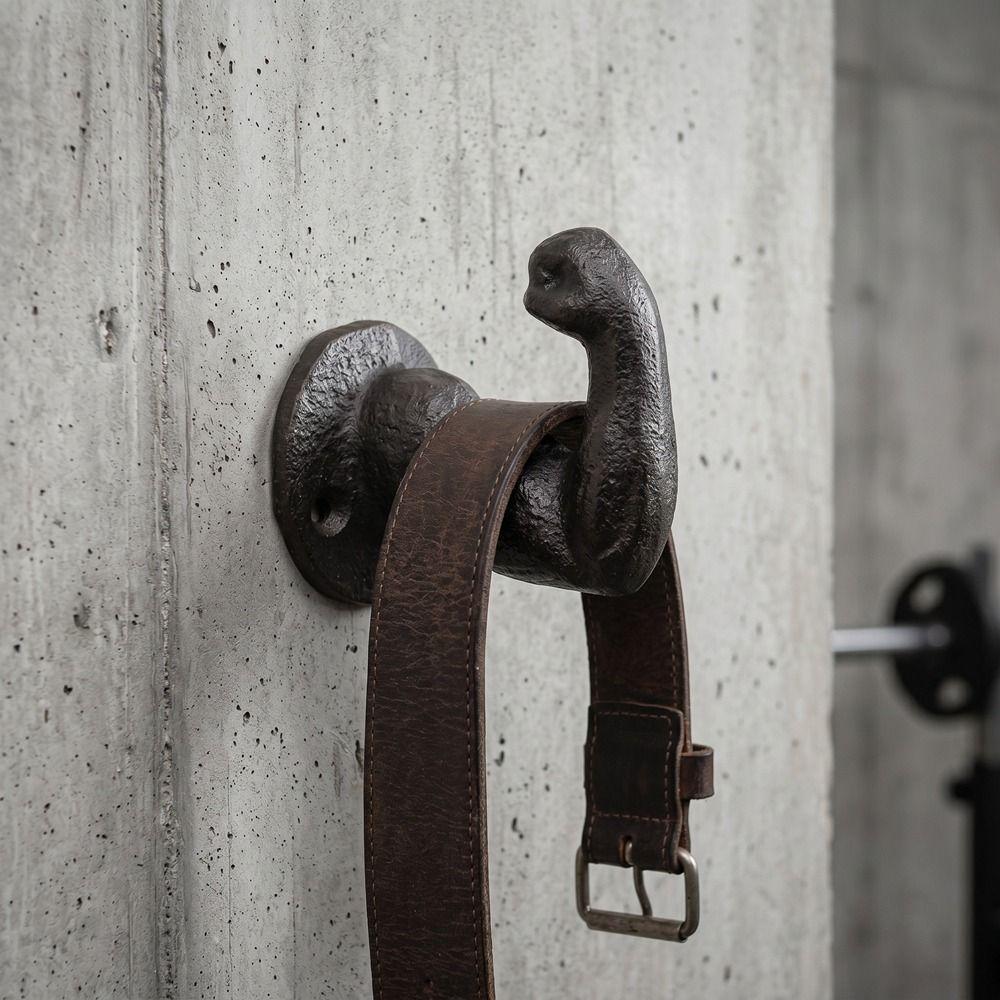 Unique Iron Hand Shape Holder Wall Mounted Decorative Muscle Arm Hook Heavy Duty Backpack Holder for Kitchen