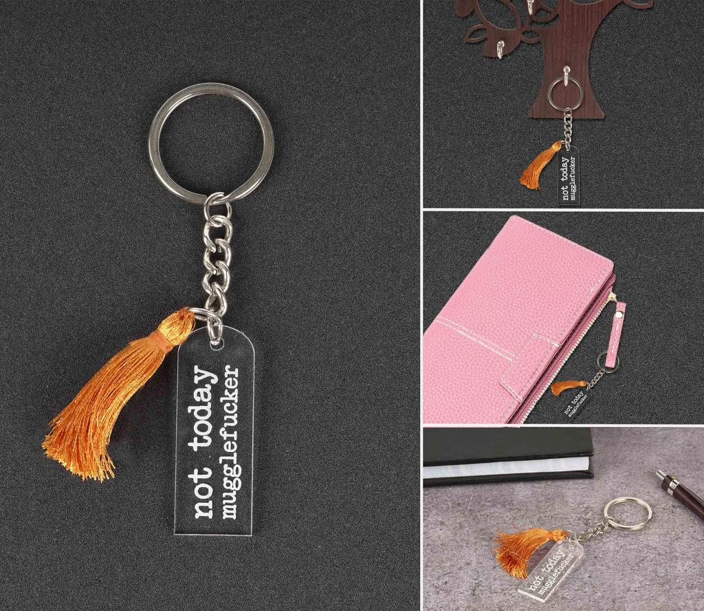 Inkdotpot Забавный брелок, Сегодня нет, маглфакер, акриловый брелок с гравировкой, новинка со взрослым юмором