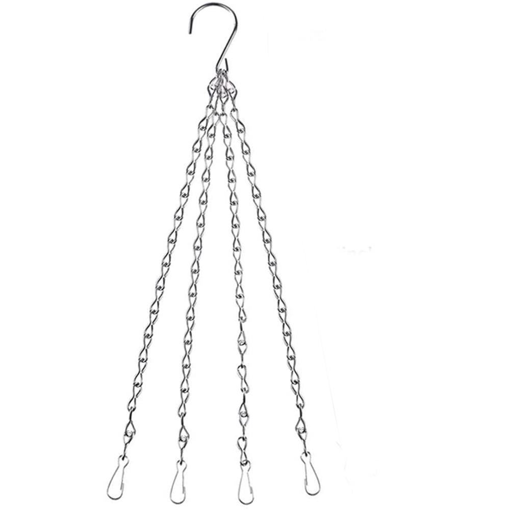 14" Hanging Basket Black/Silver Replacement Plant Hangers Hanging Chain Replacement Chains 4 Strand