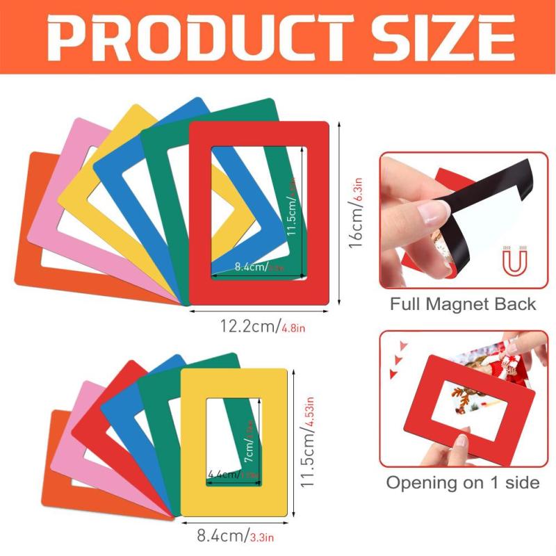 12 магнитных фоторамок, многоразовые магнитные фоторамки, красочные магнитные фоторамки для