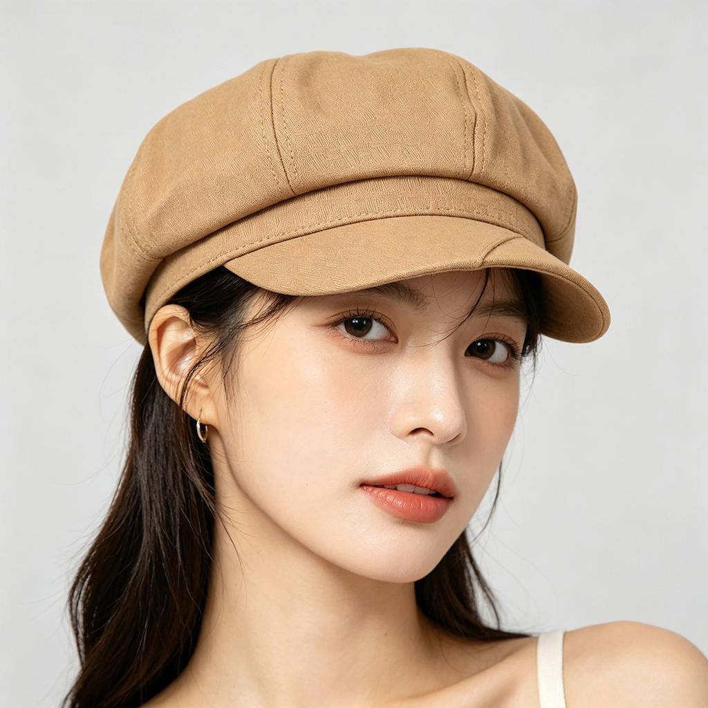 Женские кепки-восьмиклинки модная повседневная восьмиугольная шляпа Модная винтажная 8-панельная кепка с козырьком берет шляпа стираная однотонная французская кепка