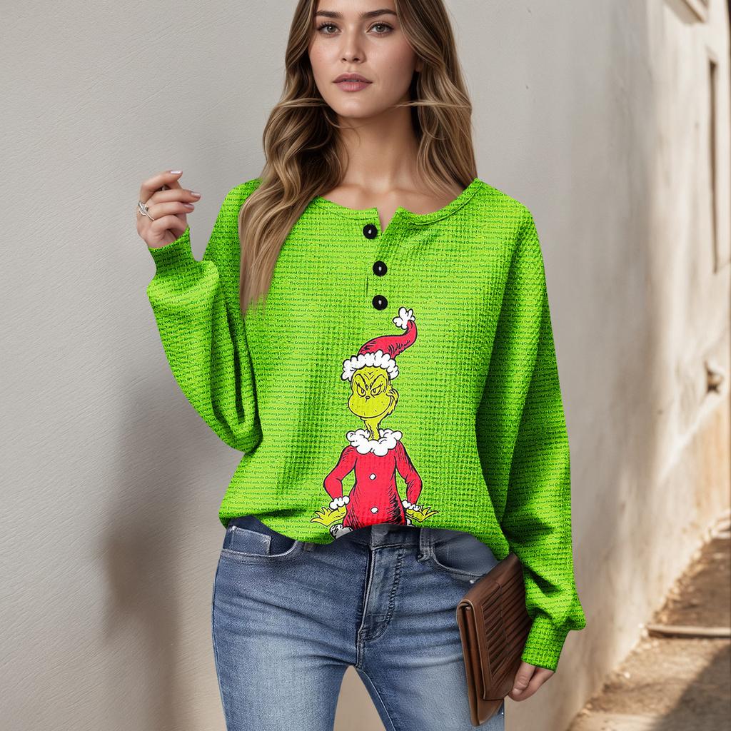 Women's Casual Shirts Long Sleeve Tops Button Up V Neck Loose Knit Fall Favorites For Women