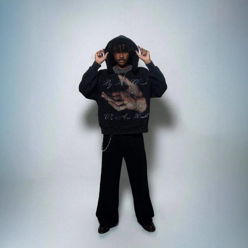 Hooded Pullover Sweatshirt Men Women Hip Hop Punk Rock Street Style Graphic Print Loose Fit Long Sleeve