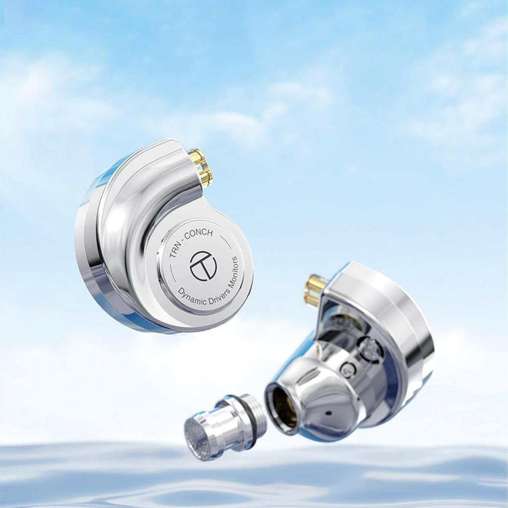 LINSOUL TRN Conch 1DD Earphones Equipped with 10mm Upgraded Dynamic Driver Equipped with Connector Deep Bass Ergonomically Designed Adopts Exclusive