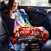 1pc Independence Day Celebration Flannel Blanket Soft Warm Throw Blanket for Bedroom Living Room Bed Travel Camping Picnic Gift. MT7160123