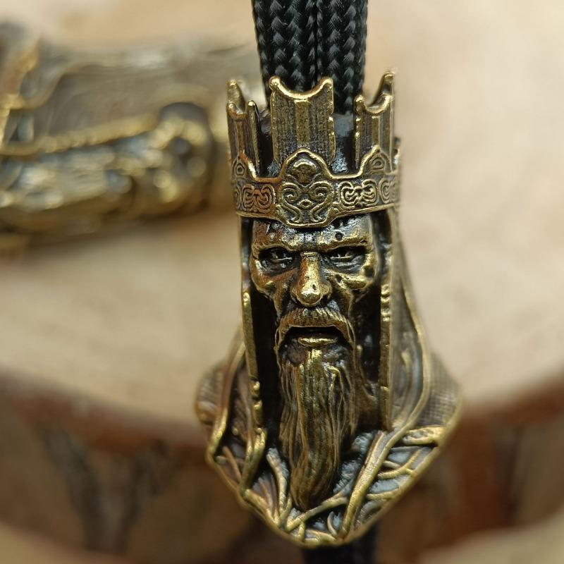 Король-скелет Латунные бусины для ножа EDC DIY Плетеный браслет из паракорда Брелок Подвески Скульптура головы Инструмент для улицы Подвески