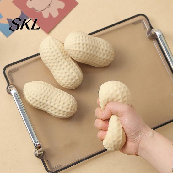 Hand Exercise Ball Simulation Peanut Stress Relief Toy, Slow Rising Squeeze Reliever Relaxation Fidget Toy for Kids Adults