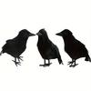 Набор из 3 реалистичных черных воронов с реалистичными искусственными перьями | Аутентичный винтажный стиль, реквизит для декора вечеринки ужасов на Хэллоуин