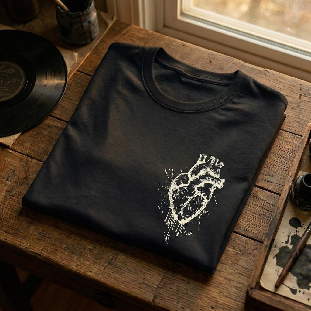 Heart Ink Sketch Shirt | Grunge Streetwear Graphic Tee