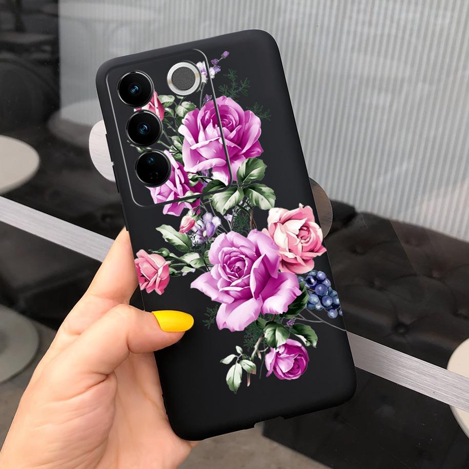 Чехол для Vivo V27 Pro Задняя крышка для Vivo V27e Модный чехол-фунда конфетного цвета с рисунком для Vivo V27 5G V 27e V27Pro V2237 V2230 Мягкий чехол