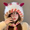 Cute Knitted Hats for Women Warm Woolen Hats for Autumn and Winter Ear Protecting Headscarves Face Enhancing Little Lei Feng Hats